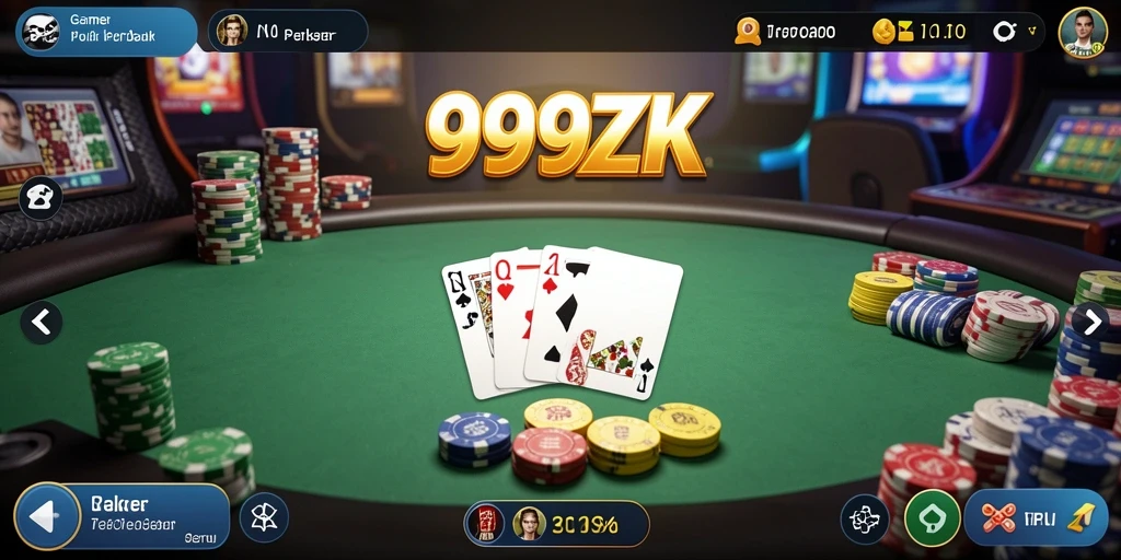 Tampilan permainan poker yang mendebarkan di 999ZK
