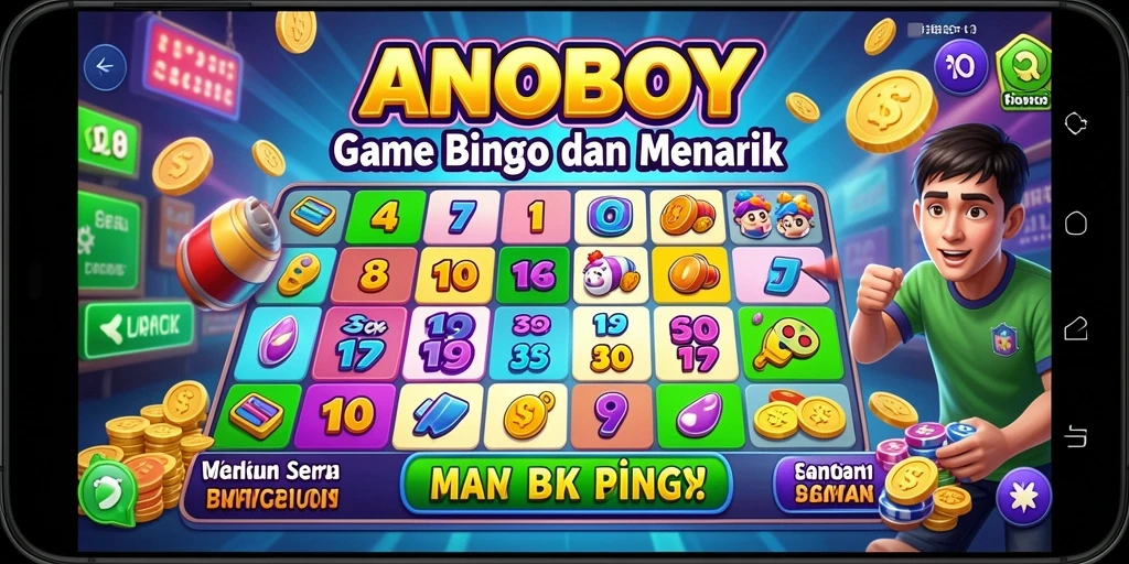 Screenshot gameplay ANOBOY yang menampilkan keseruan permainan Bingo.