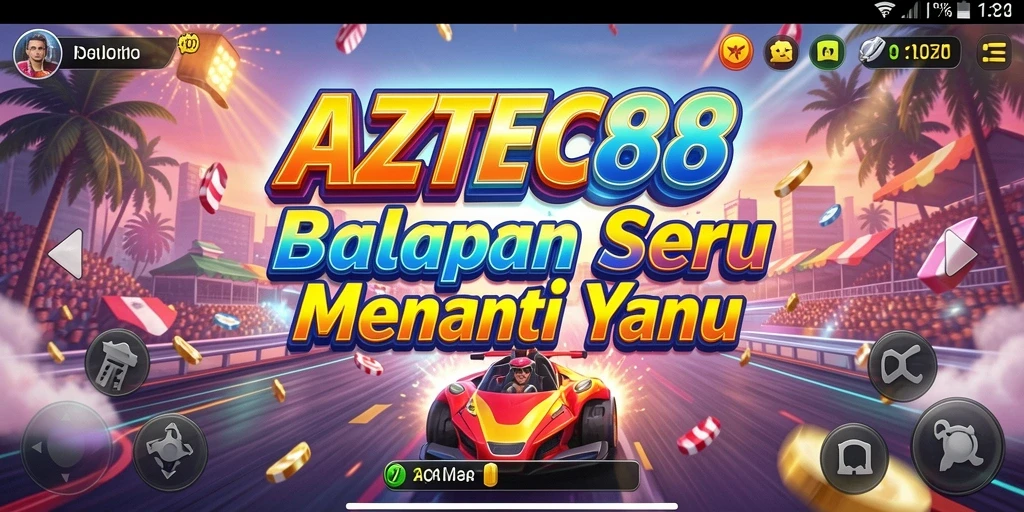 Gameplay seru balapan dengan mobil yang cepat dan trek menantang.