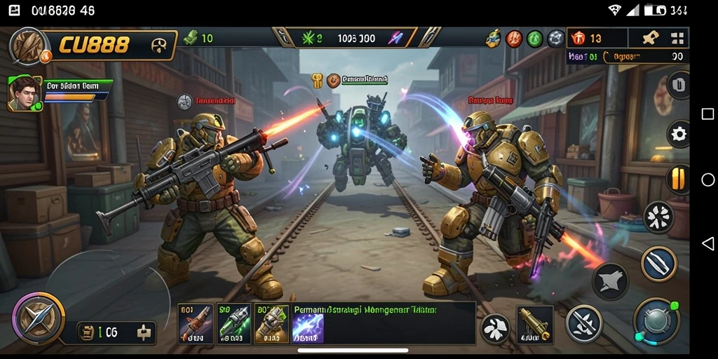 Screenshot gameplay CU888 menampilkan strategi perang yang mendebarkan.