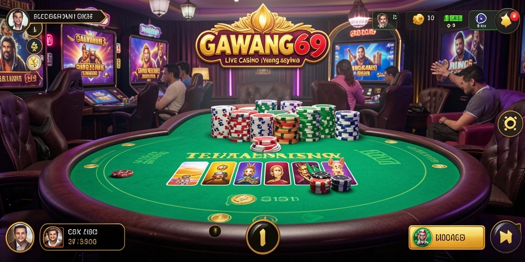 Tampilan gameplay GAWANG69 yang seru dan interaktif dalam Live Casino.
