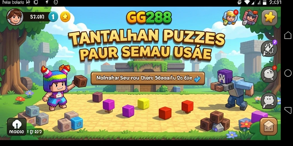 Tampilan gameplay GG288 dengan tantangan puzzle yang menarik dan seru.