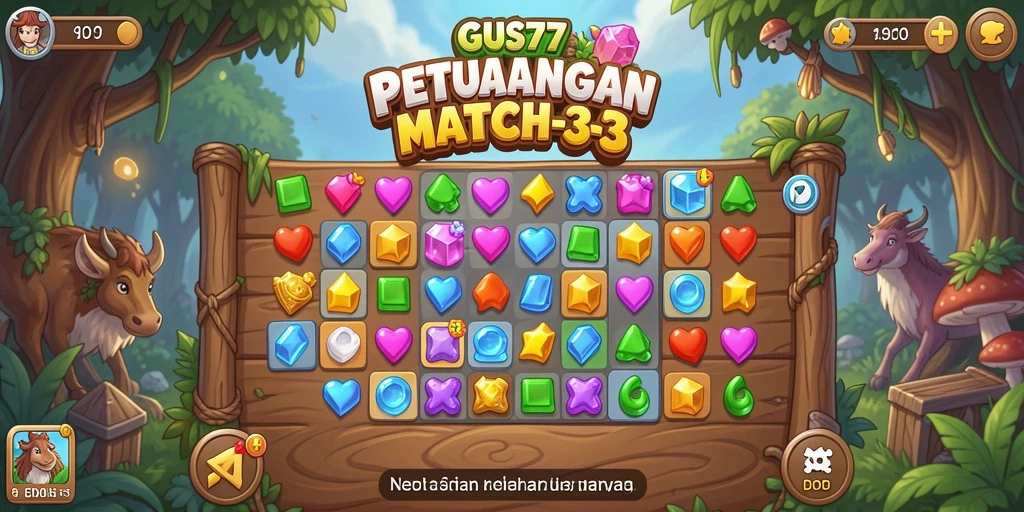 Screenshot GUS77 menampilkan gameplay seru dalam mencocokkan objek.
