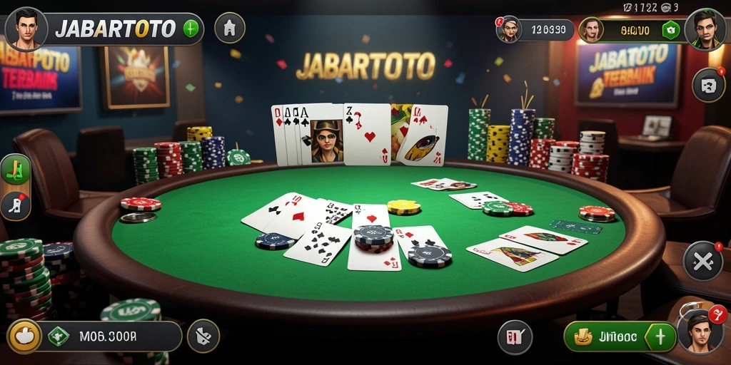 Tampilan utama JABARTOTO dengan gameplay poker yang seru.