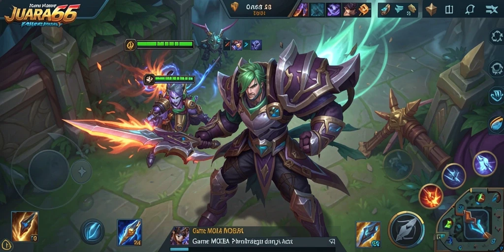 Tampilan gameplay seru dari JUARA666 saat bertarung di arena.