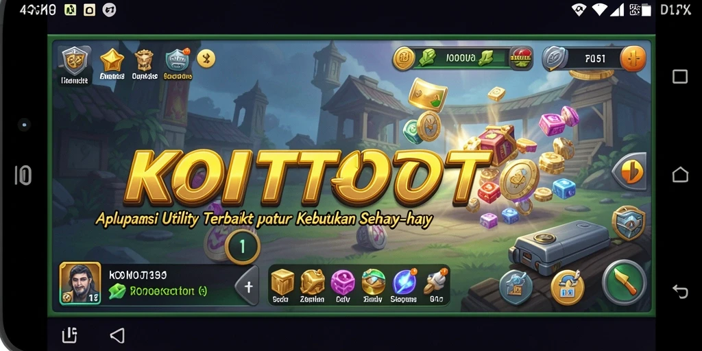 Tampilan aplikasi KOITOTO menunjukkan fitur-fitur utility yang praktis.