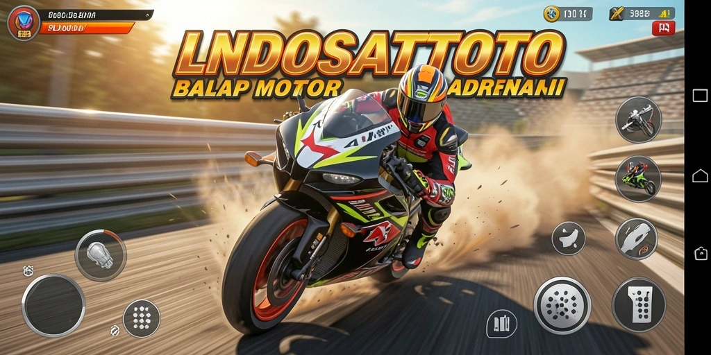 Tampilan gameplay LNDOSATTOTO yang menegangkan saat balapan motor.