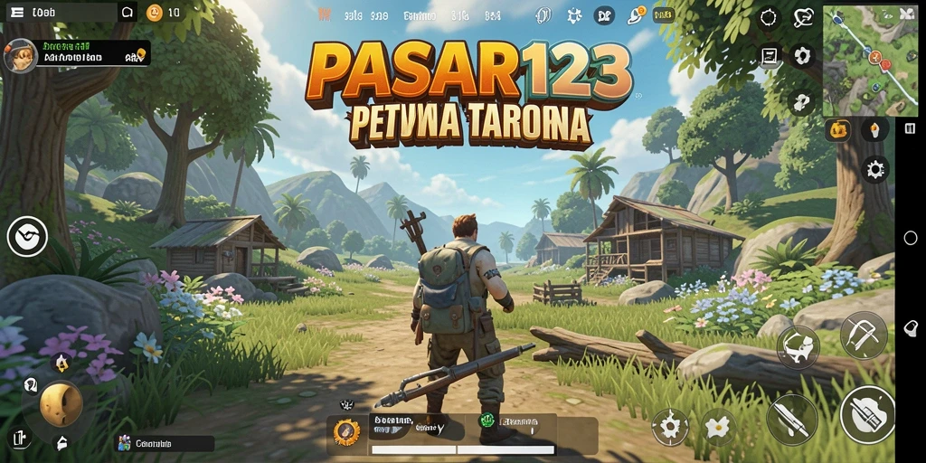 Screenshot PASAR123 menampilkan suasana petualangan seru di dunia terbuka.